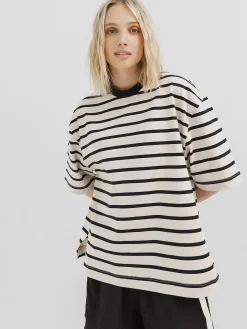 Women Taylor Sport Tees & Tanks-Oversized Stripe Tee