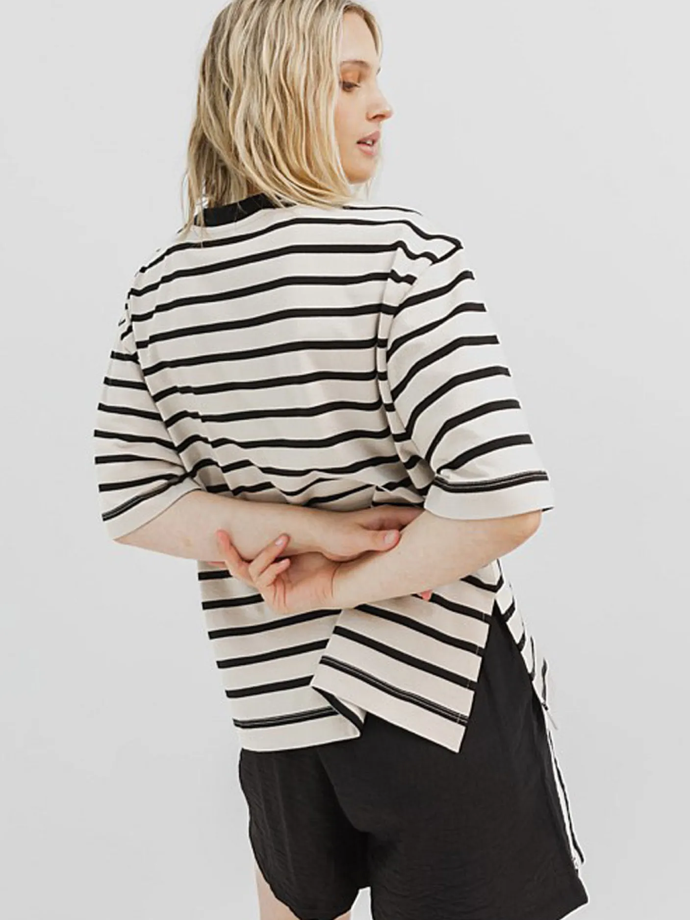 Women Taylor Sport Tees & Tanks-Oversized Stripe Tee