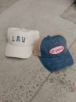 LAV Caps & Hats-Patch Distressed Trucker Cap