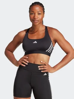 Women adidas Running|Sports Bras-PowerImpact Train Medium-Support 3-Stripes Bra