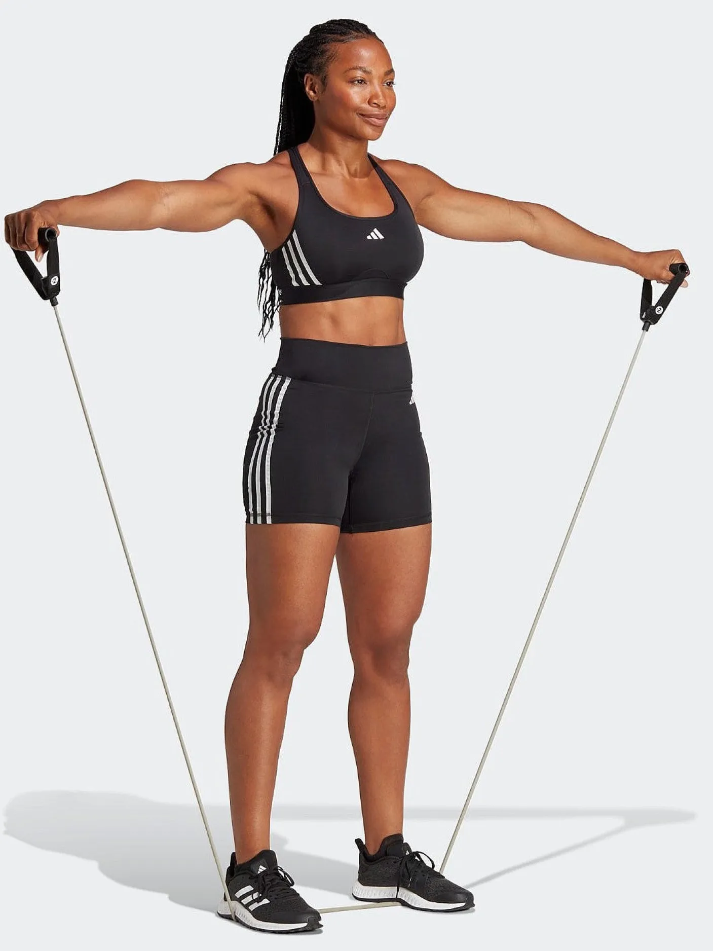 Women adidas Running|Sports Bras-PowerImpact Train Medium-Support 3-Stripes Bra