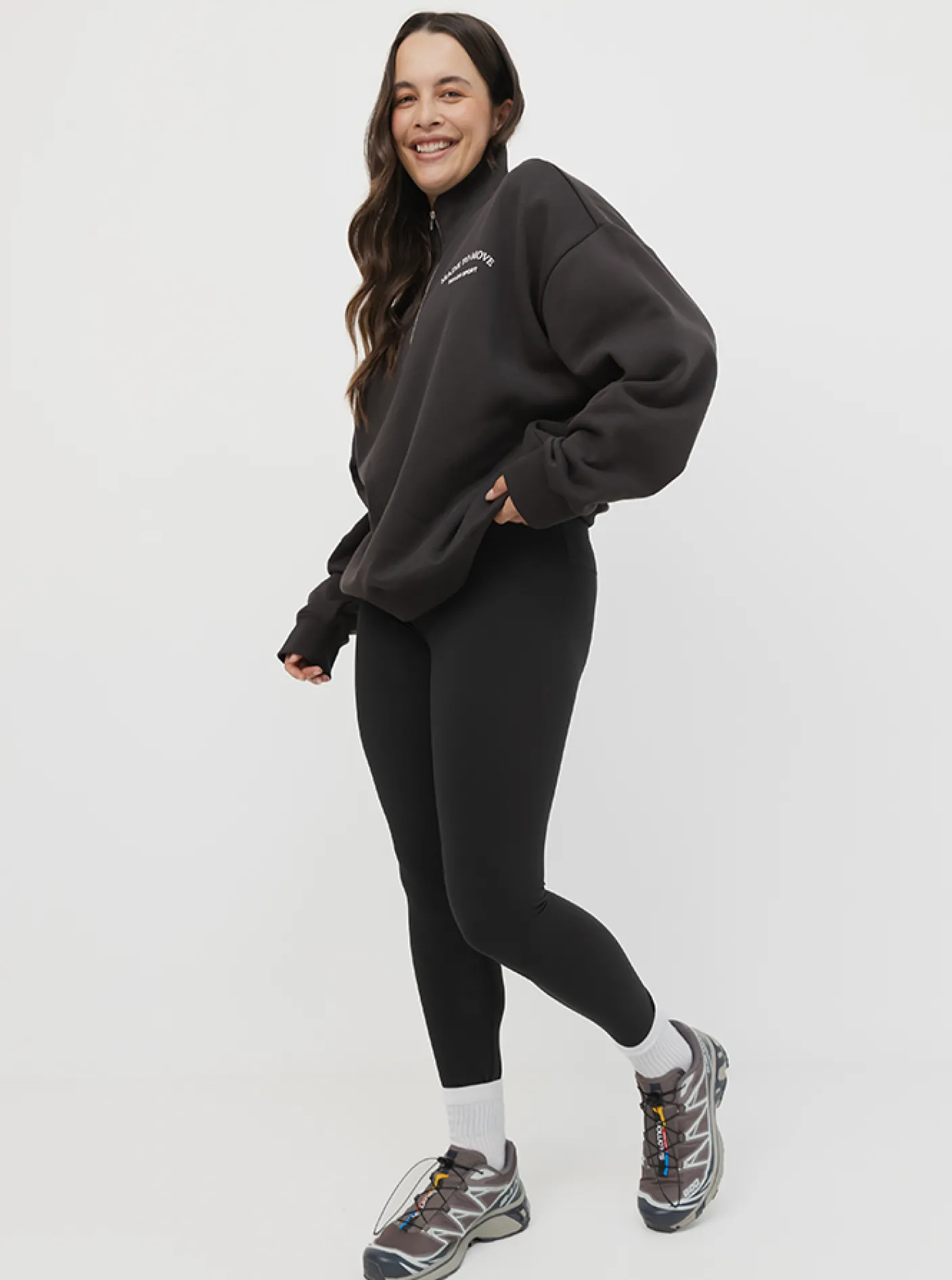 Women Taylor Sport Performance|Hoodies & Crews-Quarter Zip In Pepper