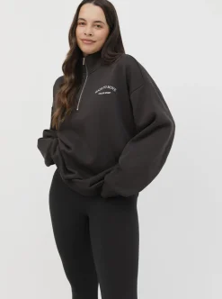 Women Taylor Sport Performance|Hoodies & Crews-Quarter Zip In Pepper