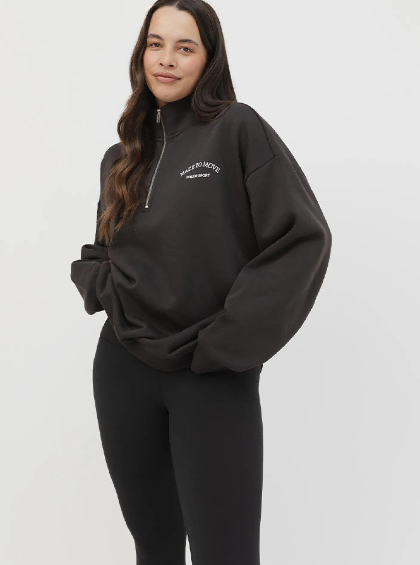 Women Taylor Sport Performance|Hoodies & Crews-Quarter Zip In Pepper