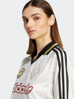 Women adidas Originals Hoodies & Crews-Retro Sports Cricket Inspired Ling Sleeve Jersey