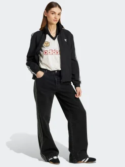 Women adidas Originals Hoodies & Crews-Retro Sports Cricket Inspired Ling Sleeve Jersey