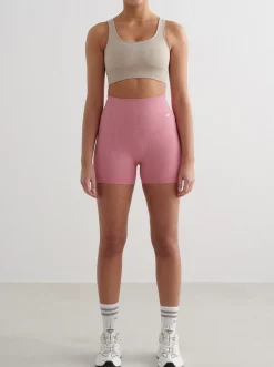 Women Aimn Performance|Shorts-Ribbed Midi Biker Shorts
