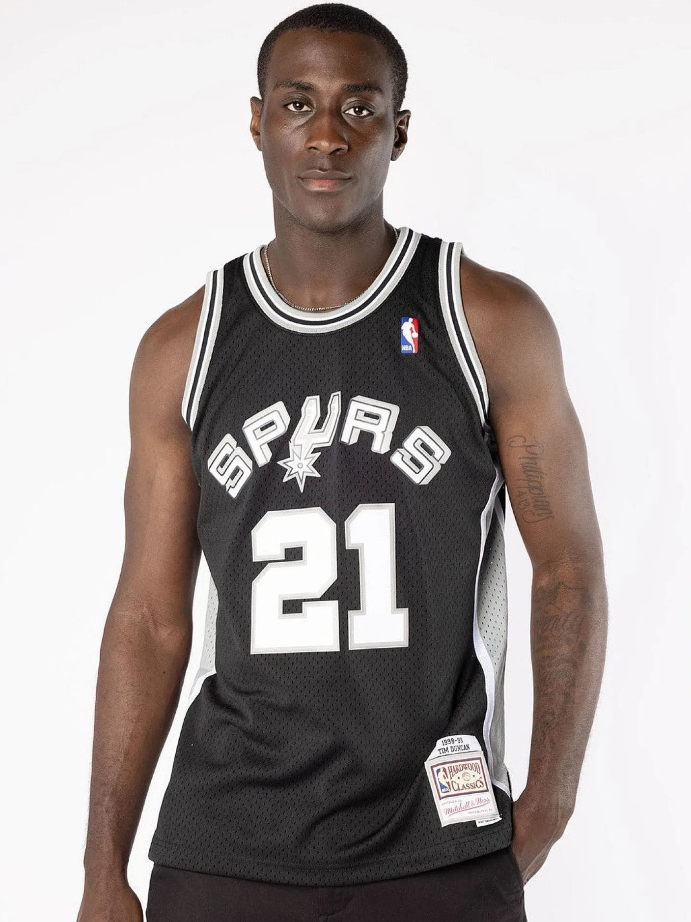 Mitchell & Ness Nba Jerseys-San Antonio Spurs Road 1998-99 Tim Duncan Swingman Jersey