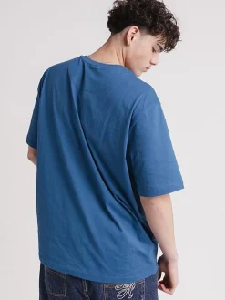 Pursuit of Happiness Tees & Singlets-Script Classic Tee in Washed Blue