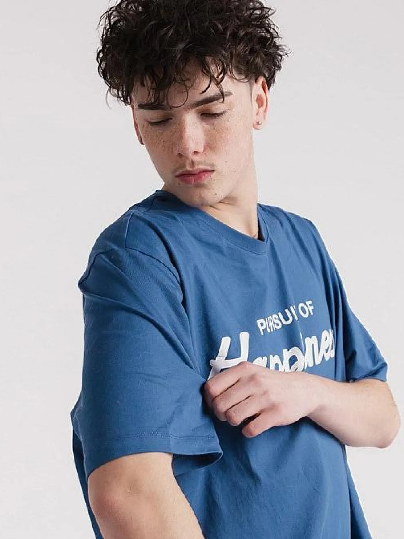 Pursuit of Happiness Tees & Singlets-Script Classic Tee in Washed Blue