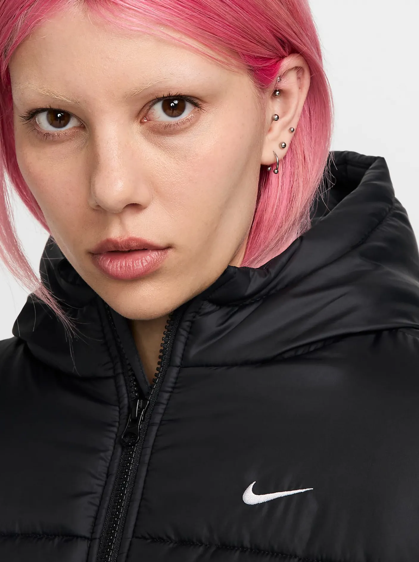 Women Nike Puffers|Jackets & Vests-Sportswear Classic Puffer Therma-FIT Loose Hooded Jacket