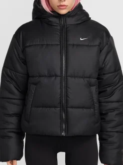 Women Nike Puffers|Jackets & Vests-Sportswear Classic Puffer Therma-FIT Loose Hooded Jacket