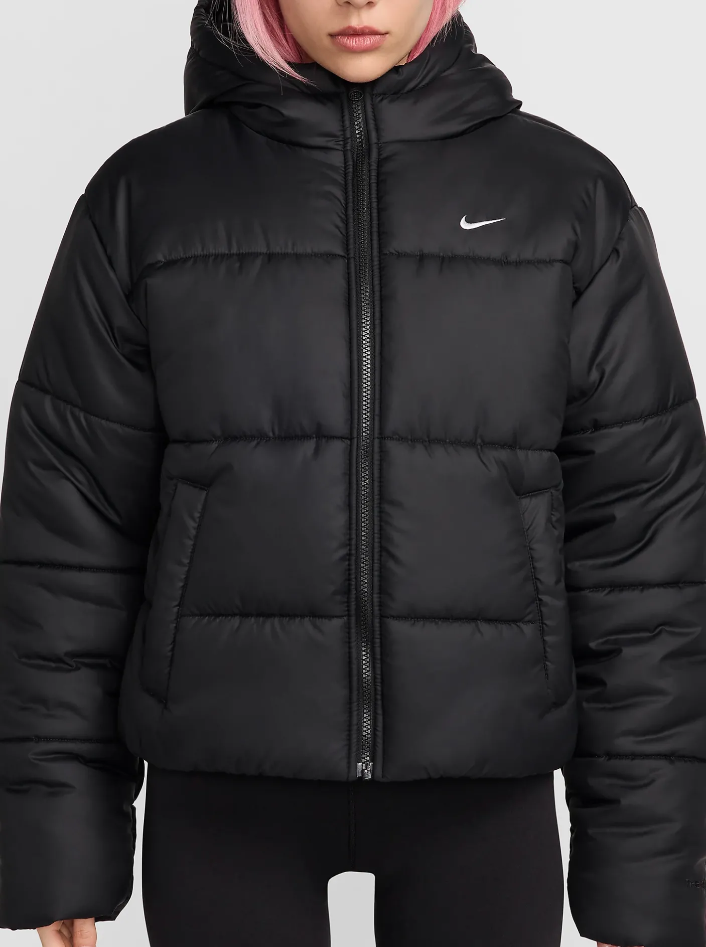 Women Nike Puffers|Jackets & Vests-Sportswear Classic Puffer Therma-FIT Loose Hooded Jacket