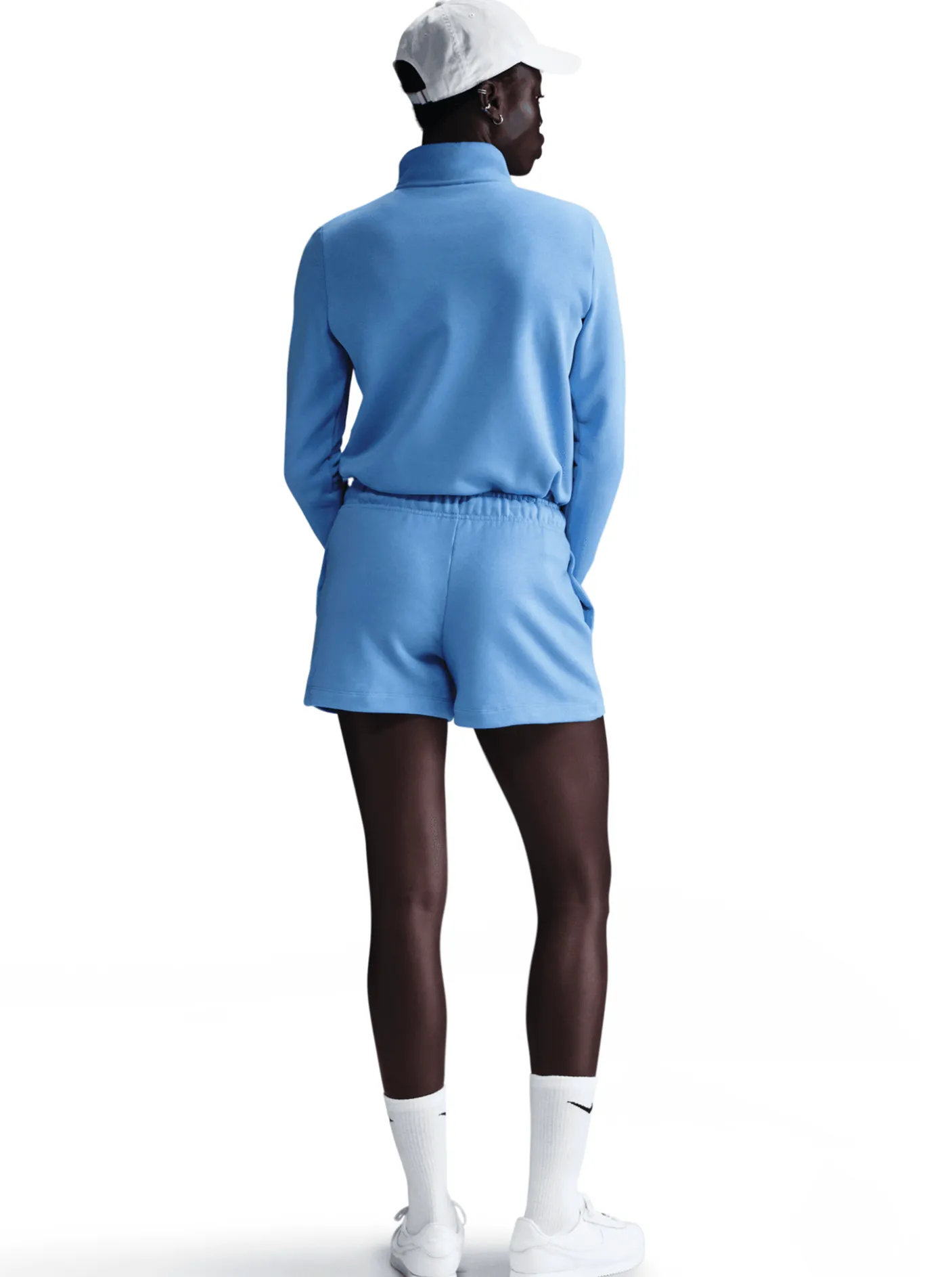 Women Nike Shorts-Sportswear Club Fleece Mid-Rise Shorts