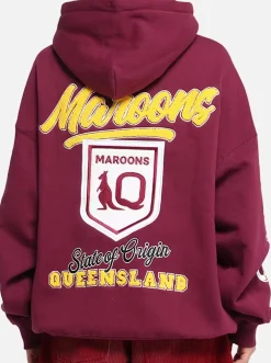 Mitchell & Ness Queensland Maroons|Hoodies & Crews-State Of Origin Hoodie Queensland Maroons