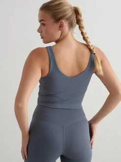 Women Aimn Sports Bras-Stormy Blue Sense Bralette