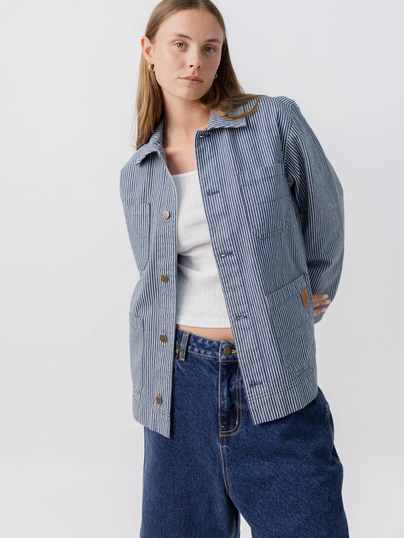 Women LAV Jackets & Vests|Jackets & Vests-Striped Jacket