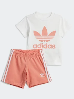 Kids adidas Originals Sets-Trefoil Shorts Tee Set Infants