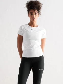 Aimn Running-White Soft Basic Short Sleeve Top