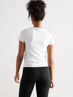 Aimn Running-White Soft Basic Short Sleeve Top