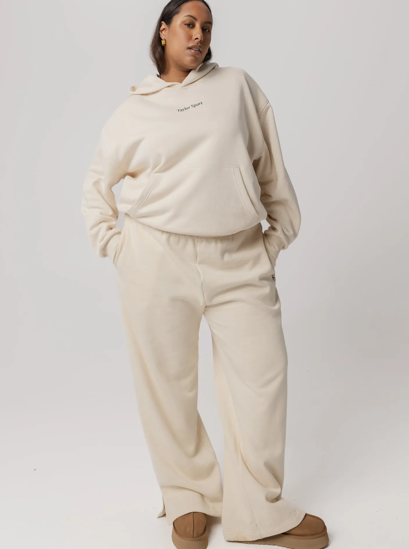 Women Taylor Sport Pants|Pants & Sweats-Wide Leg Sweats in Vanilla